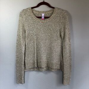 No Boundaries Glittery Metallic Sweater Small